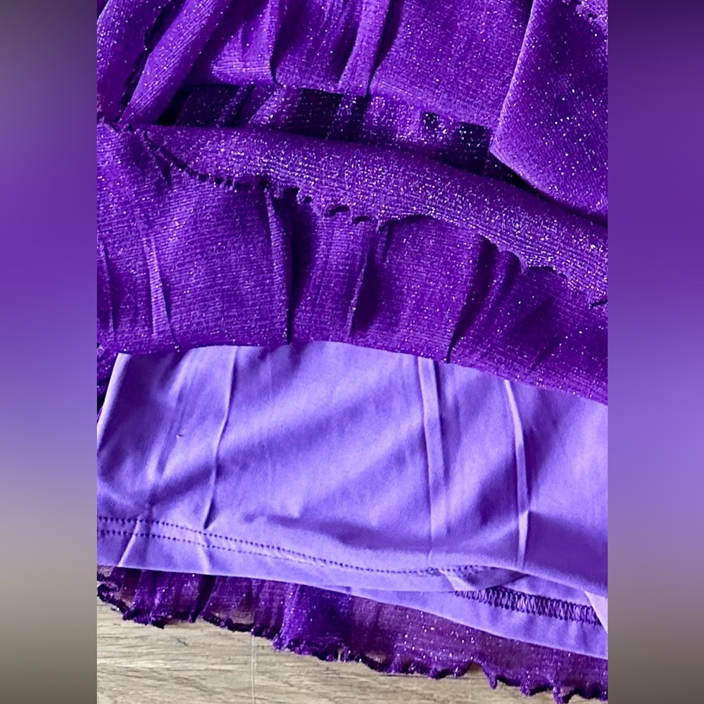 ✨ Sparkle in Purple Magic | Sheln Ruffled Dress – Size L ✨ - Picture 5 of 5